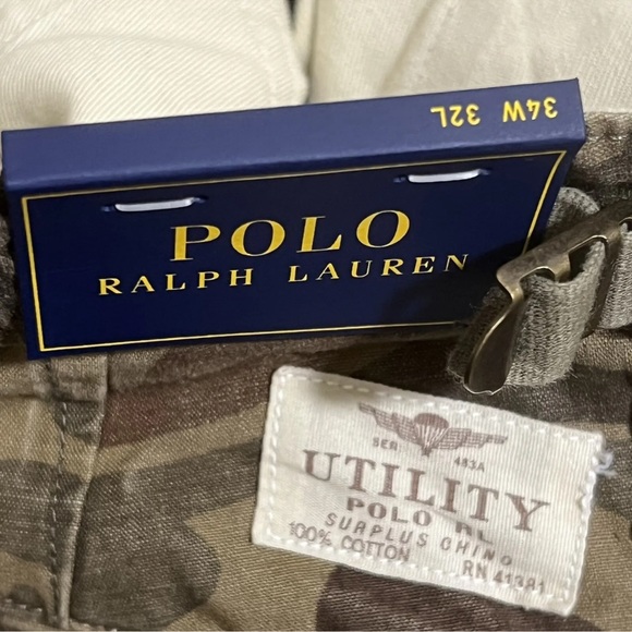 Polo Ralph Lauren Men Size 34 X 32 Voyager Multi Camo Pants Patch Work Utility - Picture 3 of 16